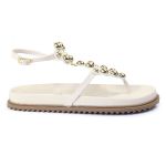 Sandalia Papete Sola Baixa Sara Off White