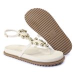 Sandalia Papete Sola Baixa Sara Off White