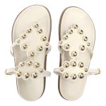 Sandalia Papete Sola Baixa Sara Off White