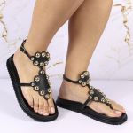 Sandalia Papete Sola Baixa Sara Preta