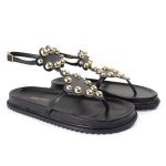 Sandalia Papete Sola Baixa Sara Preta