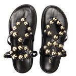 Sandalia Papete Sola Baixa Sara Preto Verniz