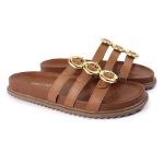Sandalia Papete Sola Baixa Luci Caramelo