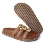 Sandalia Papete Sola Baixa Luci Caramelo