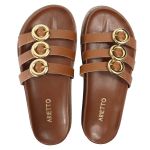 Sandalia Papete Sola Baixa Luci Caramelo