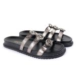 Sandalia Papete Sola Baixa Luci Prata Velho