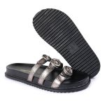 Sandalia Papete Sola Baixa Luci Prata Velho