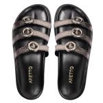 Sandalia Papete Sola Baixa Luci Prata Velho