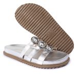 Sandalia Papete Sola Baixa Luci Prata