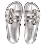 Sandalia Papete Sola Baixa Luci Prata