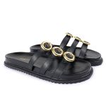 Sandalia Papete Sola Baixa Luci Preta