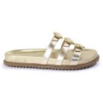 Sandalia Papete Sola Baixa Luci Dourada
