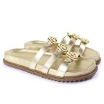 Sandalia Papete Sola Baixa Luci Dourada