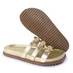 Sandalia Papete Sola Baixa Luci Dourada