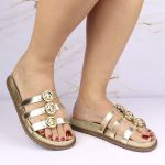 Sandalia Papete Sola Baixa Luci Dourada