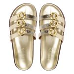 Sandalia Papete Sola Baixa Luci Dourada