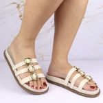 Sandalia Papete Sola Baixa Luci Off White