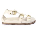 Sandalia Papete Sola Baixa Lila Off White