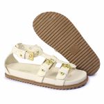 Sandalia Papete Sola Baixa Lila Off White