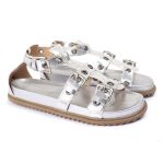 Sandalia Papete Sola Baixa Lila Prata