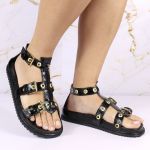 Sandalia Papete Sola Baixa Lila Preto Verniz