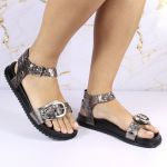 Sandalia Papete Sola Baixa Tina Prata Velho