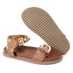 Sandalia Papete Sola Baixa Tina Caramelo