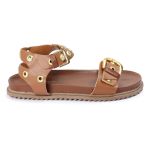 Sandalia Papete Sola Baixa Tina Caramelo