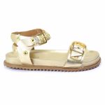 Sandalia Papete Sola Baixa Tina Dourada