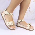 Sandalia Papete Sola Baixa Tina Off White