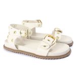 Sandalia Papete Sola Baixa Tina Off White