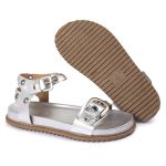 Sandalia Papete Sola Baixa Tina Prata