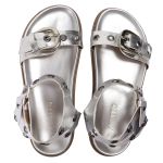 Sandalia Papete Sola Baixa Tina Prata