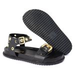 Sandalia Papete Sola Baixa Tina Preto