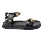 Sandalia Papete Sola Baixa Tina Preto Verniz