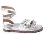 Sandalia Papete Sola Baixa Bruna Prata