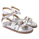 Sandalia Papete Sola Baixa Bruna Prata