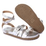 Sandalia Papete Sola Baixa Bruna Prata