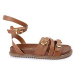 Sandalia Papete Sola Baixa Bruna Caramelo