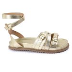 Sandalia Papete Sola Baixa Bruna Dourada