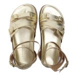 Sandalia Papete Sola Baixa Bruna Dourada