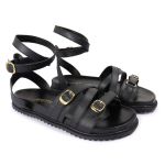 Sandalia Papete Sola Baixa Bruna Preto