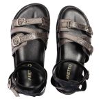 Sandalia Papete Sola Baixa Bruna Prata Velho