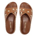 Sandalia Papete Sola Alta Katia Caramelo