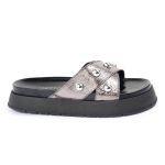 Sandalia Papete Sola Alta Katia Prata Velho