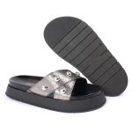 Sandalia Papete Sola Alta Katia Prata Velho