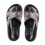 Sandalia Papete Sola Alta Katia Prata Velho