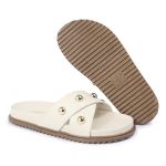 Sandalia Papete Sola Baixa Katia Off White