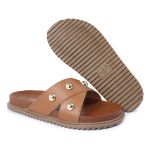 Sandalia Papete Sola Baixa Katia Caramelo