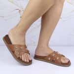 Sandalia Papete Sola Baixa Katia Caramelo